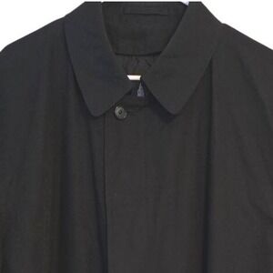 London Fog Black size XL LONG Trench Coat Classic Button Front Water Repellent